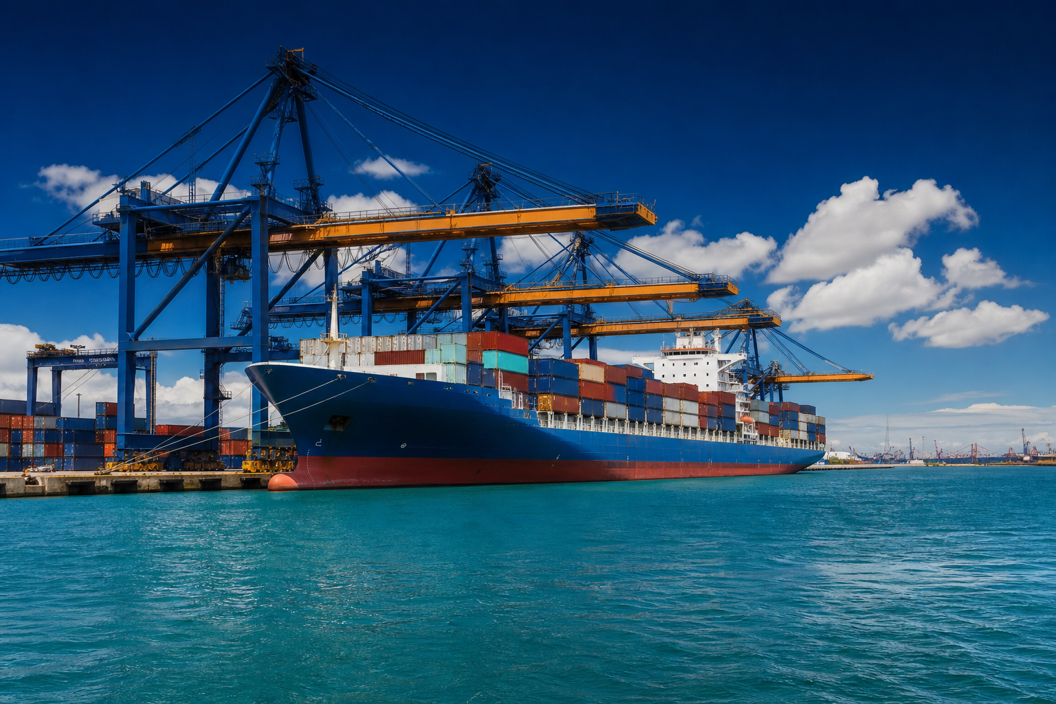 Kapal container di pelabuhan